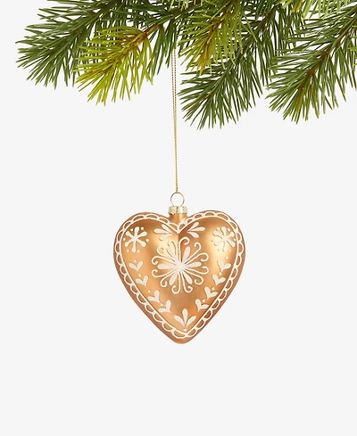 Holiday Lane Gingerbread Village Glass Heart Ornament, Macy's Exclusive