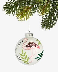 Holiday Lane Florida Glass Glittered Ball Ornament, Macy's Exclusive