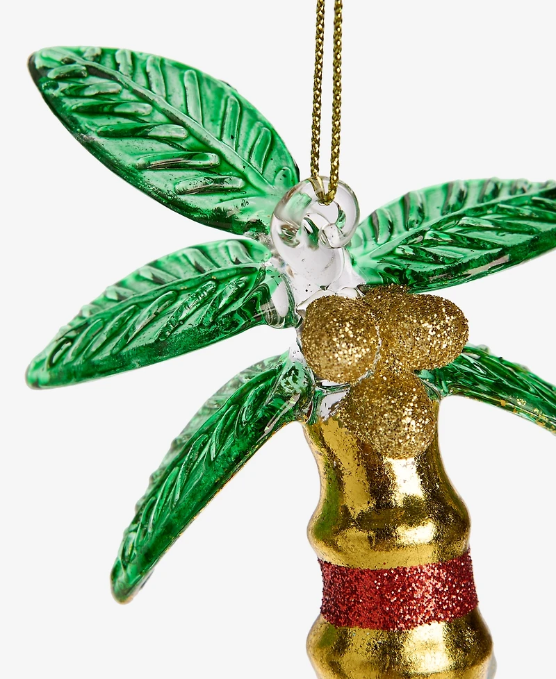 Holiday Lane Hawaii Glass Glittered Palm Tree Ornament, Macy's Exclusive