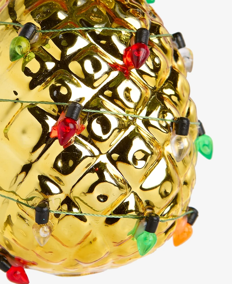 Holiday Lane Hawaii Glass Decorated Pineapple Ornament, Macy's Exclusive