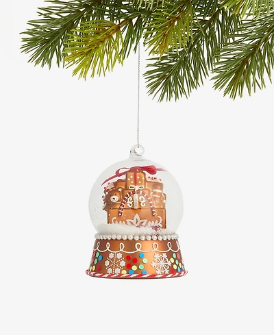 Holiday Lane Gingerbread Village Glass Snow Globe Ornament, Macy's Exclusive