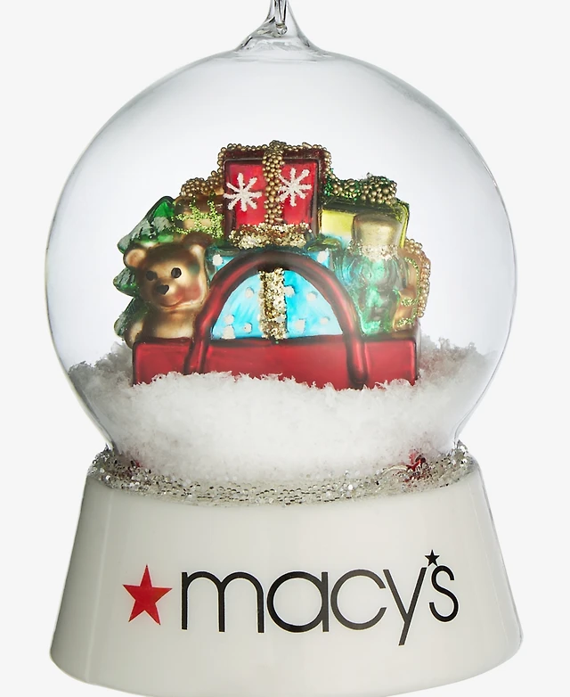 Holiday Lane Regional Macy's Gift Bag Snow Globe Ornament, Macy's Exclusive