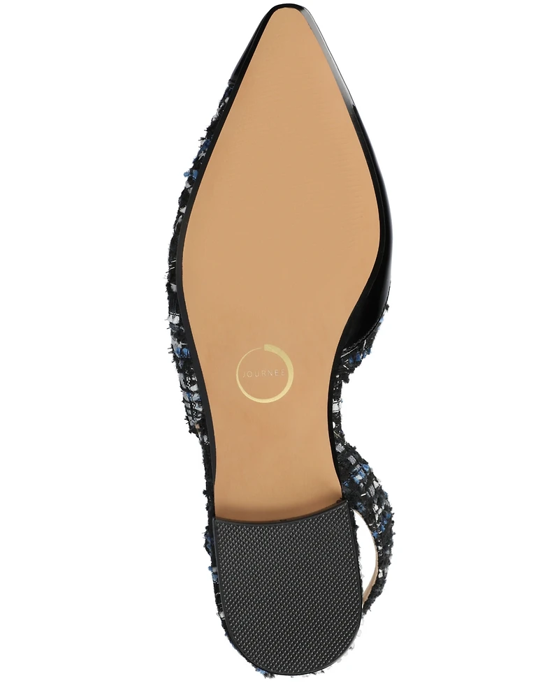 Journee Collection Women's Daphnne Slingback Pointed Cap Toe Flats