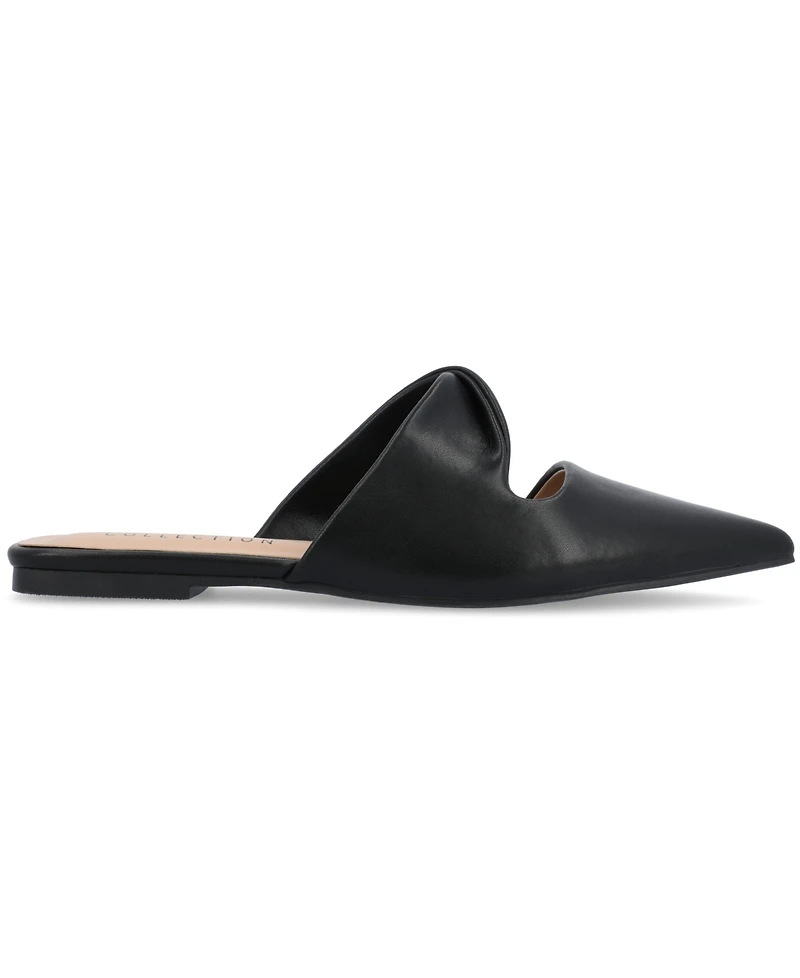 Journee Collection Women's Enniss Twist Cutout Pointed Toe Mules