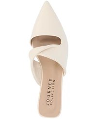 Journee Collection Women's Enniss Twist Cutout Pointed Toe Mules