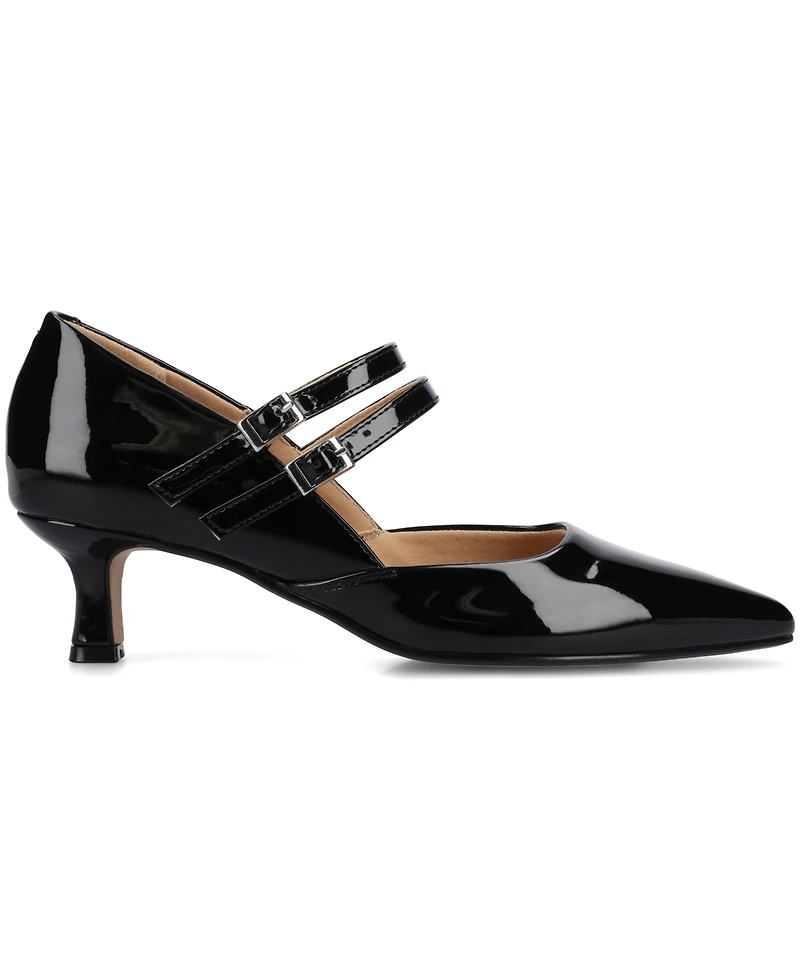 Journee Collection Women's Carnation Mary Jane Pointed Toe Comfort Pumps