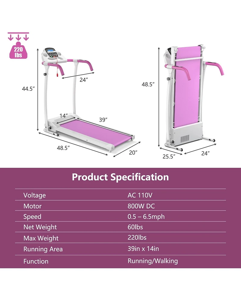 Folding Electric Treadmill with Led Display – Compact Design for Easy Storage and Fitness