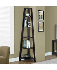 Wooden 5-Tier Corner Bookshelf – Space-Efficient Display Stand for Home or Office