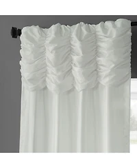 Half Price Drapes Eggshell Ruched Solid Faux Silk Taffeta Room Darkening Curtain