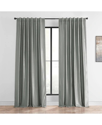 Half Price Drapes Silver Vintage Textured Faux Dupioni Silk Curtain