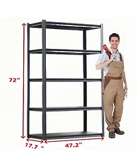 5 Tier Heavy Duty Metal Storage Shelves,Easy to Assemble,Adjustable