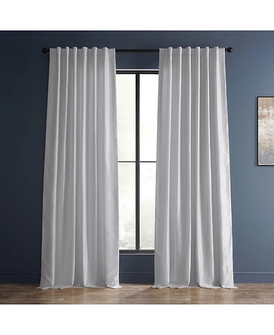 Half Price Drapes Ice Vintage Textured Faux Dupioni Silk Blackout Curtain