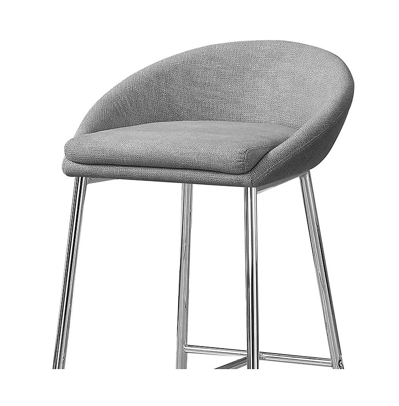 Modern Set of Two Metal Low Back Bar Chairs for Kitchen or Bar
