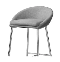 Modern Set of Two Metal Low Back Bar Chairs for Kitchen or Bar