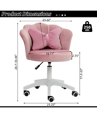 Dyhome Modern Velvet Task Chair 360 Swivel Adjustable Height Office Chair