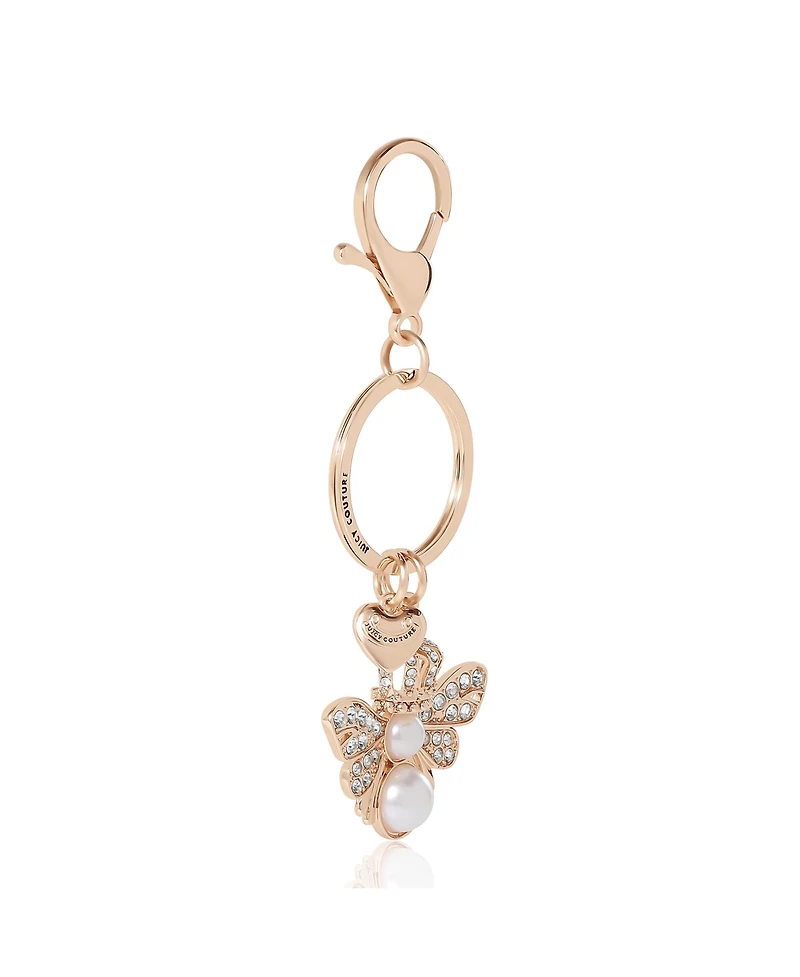 Juicy Couture Regal Bee Pearl Charm Keychain