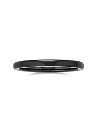 Bling Jewelry Thin Dome Titanium Eternity Band Ring Polished Comfort Fit 2MM
