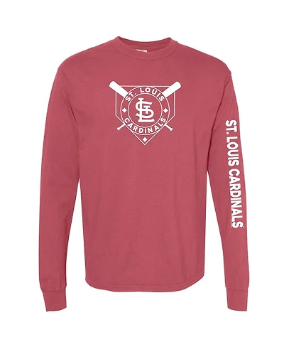 Soft As A Grape Women's Red St. Louis Cardinals Pigment Dye Long Sleeve T-Shirt