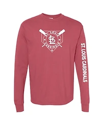 Soft As A Grape Women's Red St. Louis Cardinals Pigment Dye Long Sleeve T-Shirt