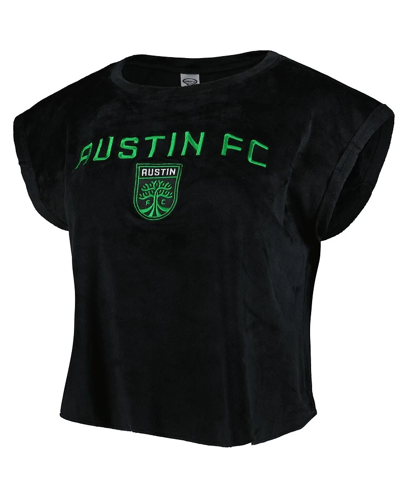 Concepts Sport Women's 2-Piece Black Austin Fc Intermission T-Shirt and Shorts Sleep Set