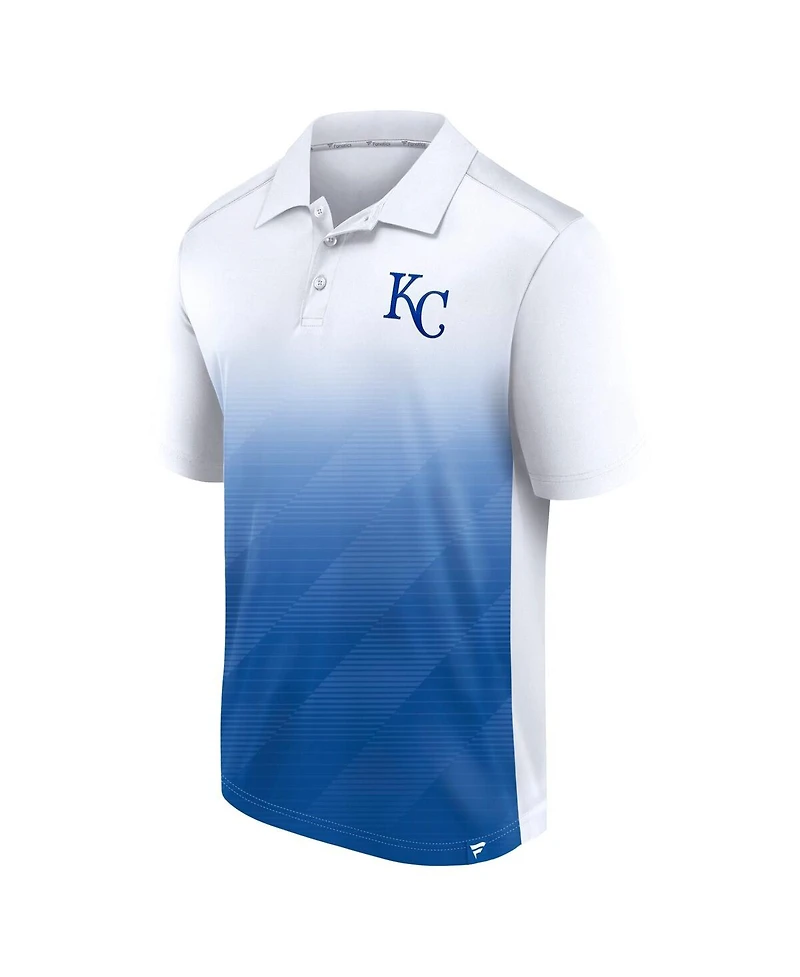 Fanatics Men's White/Royal Kansas City Royals Iconic Parameter Sublimated Polo Shirt