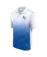 Fanatics Men's White/Royal Kansas City Royals Iconic Parameter Sublimated Polo Shirt