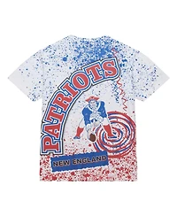 Mitchell & Ness Men's White New England Patriots Big Tall Allover Print T-Shirt