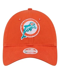 New Era Women's Orange Miami Dolphins Throwback Main Core Classic 2.0 9TWENTY Adjustable Hat