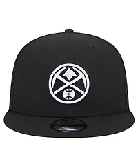 New Era Men's Black Denver Nuggets 9FIFTY Snapback Trucker Hat