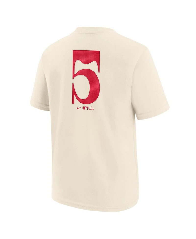 Nike Big Boys and Girls Corey Seager Natural Texas Rangers Fuse City Connect Name Number T-Shirt