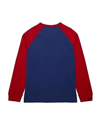 Mitchell & Ness Men's Blue/Red New York Rangers Legendary Slub Raglan Long Sleeve T-Shirt