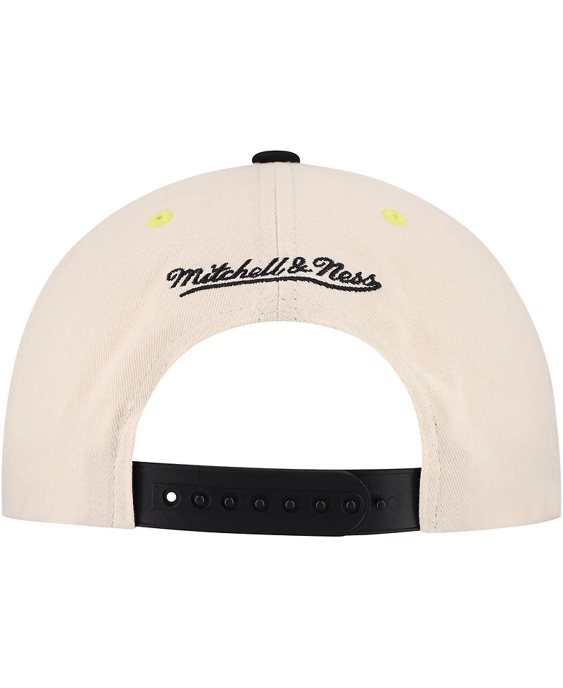 Mitchell & Ness Men's Cream Pittsburgh Pirates Overspray Pro Pinch Snapback Hat