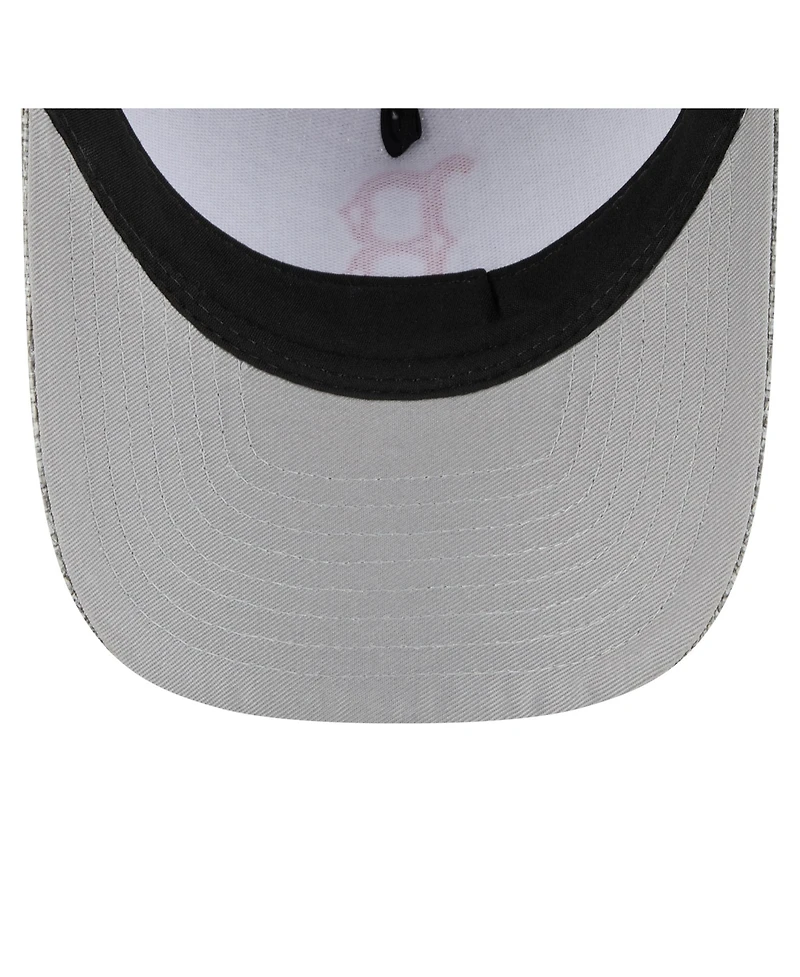 New Era Men's Gray Boston Red Sox Cotton Weave M-Crown A-Frame 9FORTY Adjustable Hat