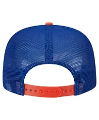 New Era Men's White/Orange New York Mets Retro Script Trucker 9FIFTY Snapback Hat