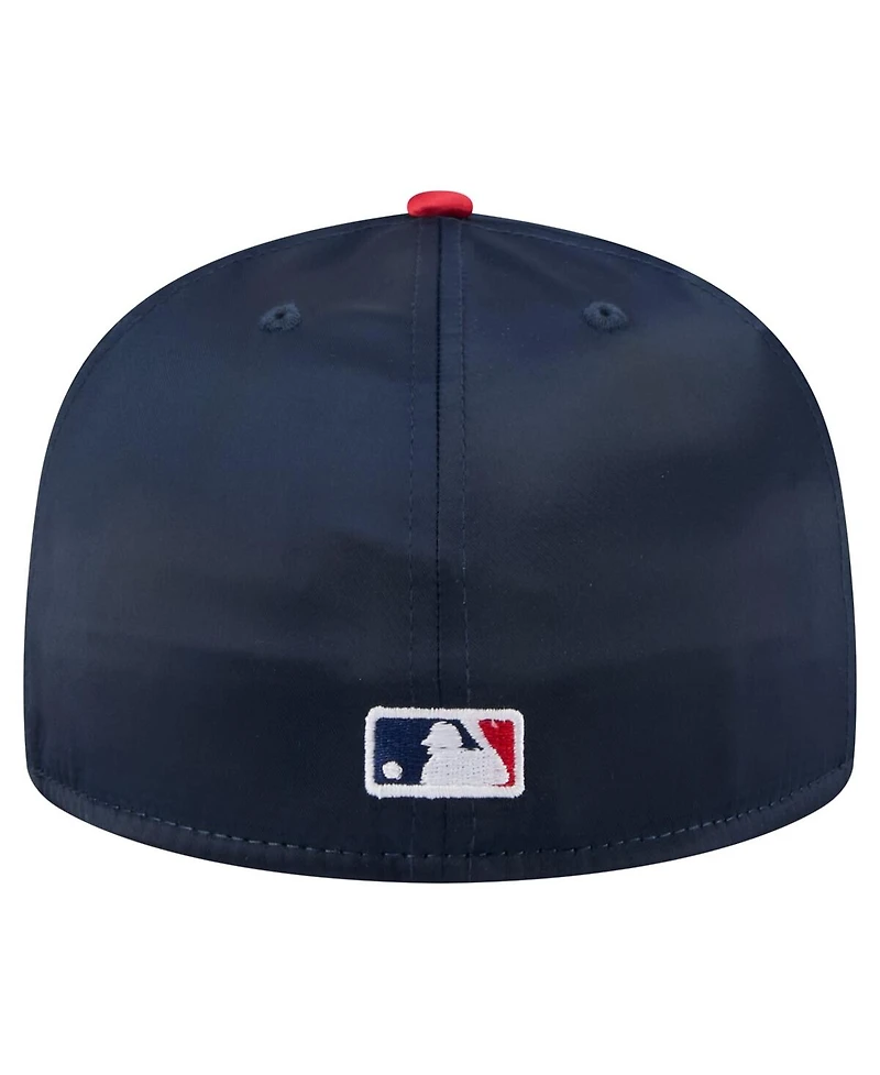 New Era Men's Navy/Red Atlanta Braves Satin 59FIFTY Fitted Hat