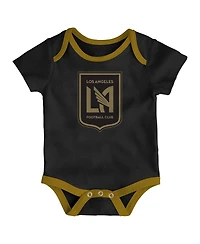 Outerstuff Newborn Black/Heather Gray/Gold Lafc Loyal Buddies Bodysuit 3-Pack