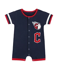 Outerstuff Baby Boys and Girls 2-Piece Navy Cleveland Guardians Double Hit Coverall Set