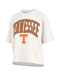 Pressbox Women's White Tennessee Volunteers Nelson Arch Over Logo Waist Length Oversized Slub T-Shirt