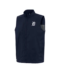 Antigua Men's Navy Detroit Tigers Brisk Full-Zip Vest