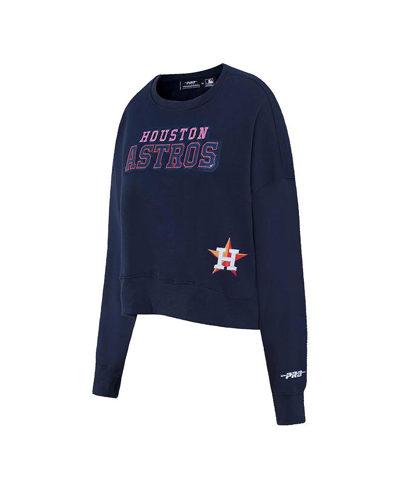 Pro Standard Women's Navy Houston Astros Game Day Classics Crewneck Pullover Sweatshirt