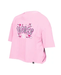 New Era Big Girls Light Pink San Diego Padres Flip Sequin Team T-Shirt