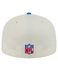New Era Men's White/Blue Detroit Lions Throwback Main 59FIFTY Fitted Hat