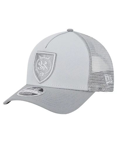 New Era Men's Gray Real Salt Lake Color Pack 9FORTY A-Frame Adjustable Trucker Hat
