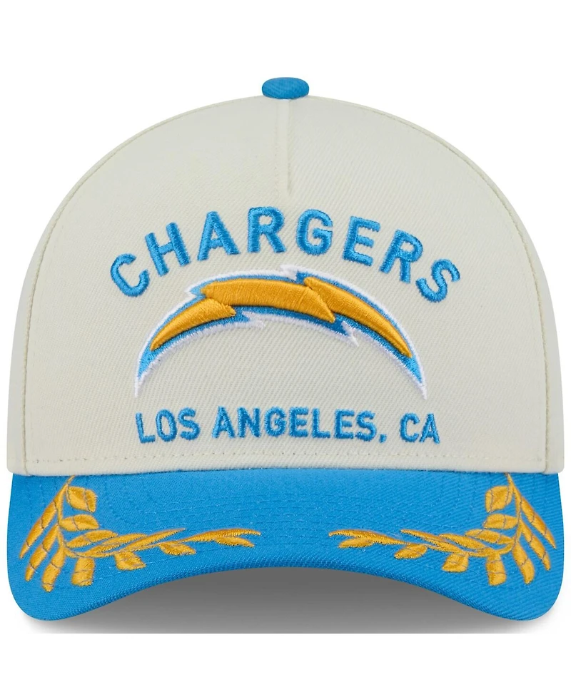 New Era Men's Cream/Powder Blue Los Angeles Chargers 2025 Nfl Draft 9FORTY A-Frame M-Crown Adjustable Hat