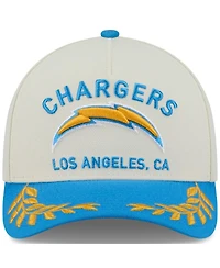 New Era Men's Cream/Powder Blue Los Angeles Chargers 2025 Nfl Draft 9FORTY A-Frame M-Crown Adjustable Hat