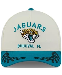 New Era Men's Cream/Teal Jacksonville Jaguars 2025 Nfl Draft 9FORTY A-Frame M-Crown Adjustable Hat