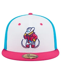 New Era Men's White Amarillo Sod Poodles Copa de la Diversion 59FIFTY Fitted Hat