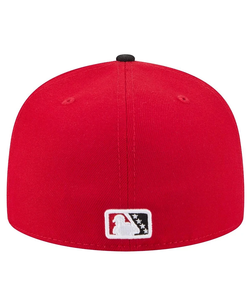 New Era Men's Red/Black Birmingham Barons Authentic Collection 59FIFTY Fitted Hat