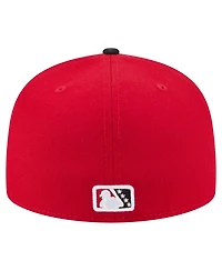 New Era Men's Red/Black Birmingham Barons Authentic Collection 59FIFTY Fitted Hat