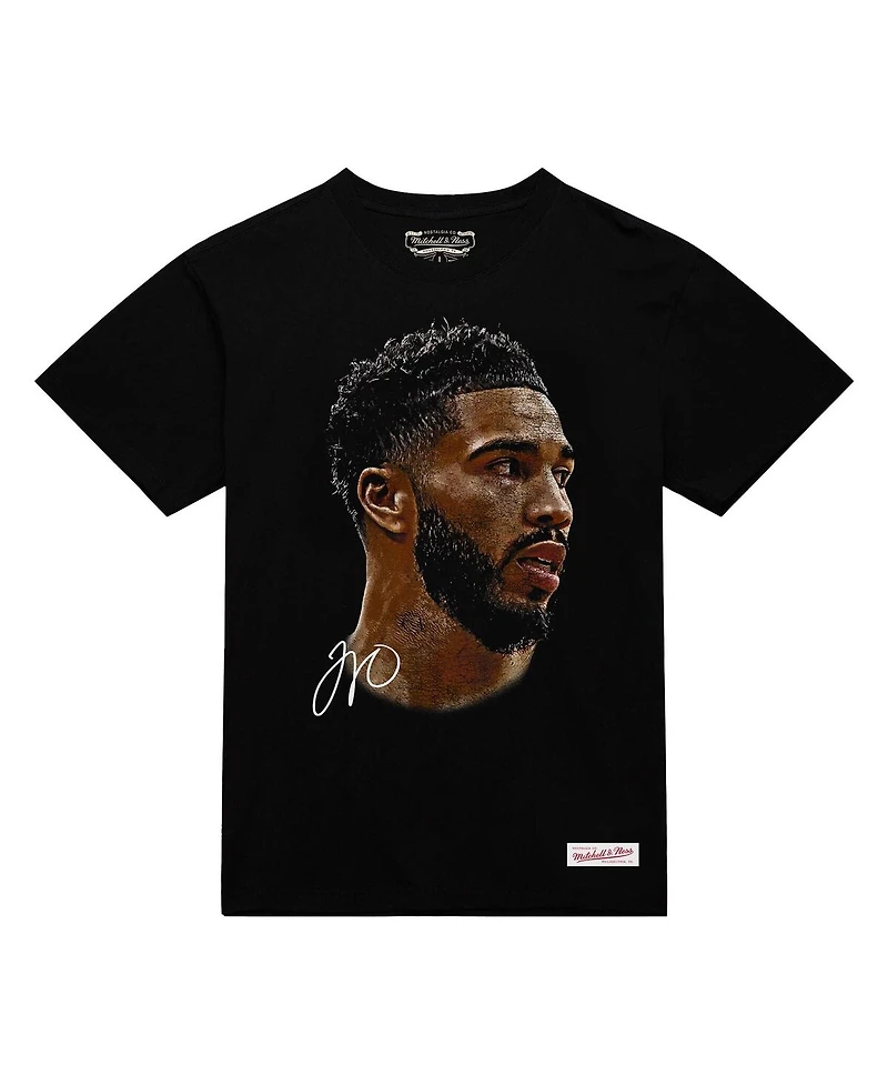 Mitchell & Ness Men's and Women's Jayson Tatum Black Nba Real Big Face Player T-Shirt